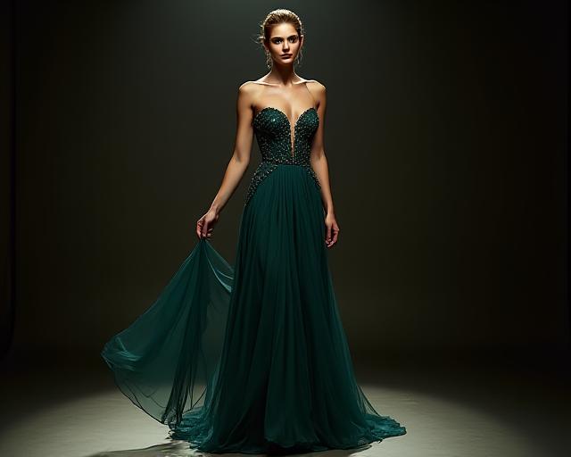 Vestido de fiesta único y look de gala confeccionado a medida para eventos especiales en Madrid